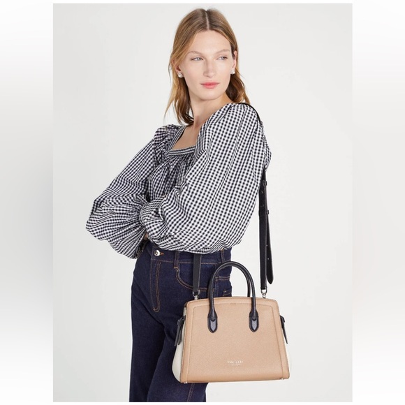 New Kate Spade Knott Colorblock Pebble Leather Medium Satchel Leather Multi - Picture 4 of 7